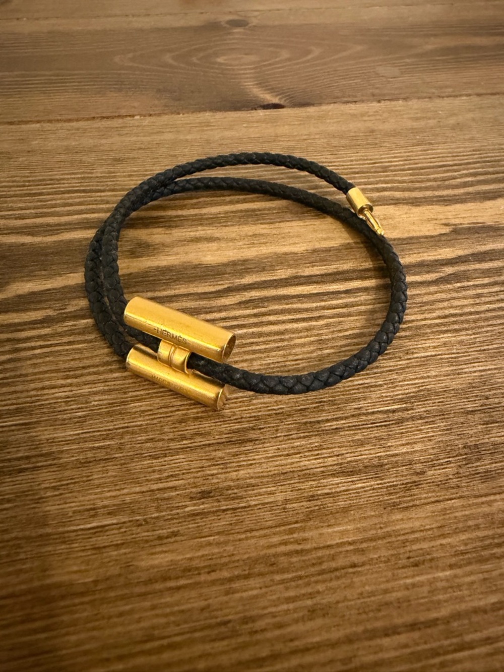 Hermes Tournis Tresse leather bracelet